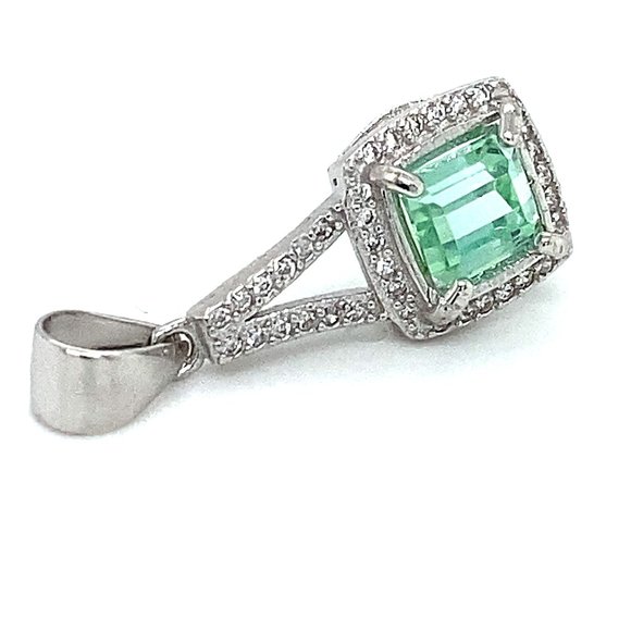 Paraiba Tourmaline 1.20ct White Gold Pendant - Picture 3 of 7